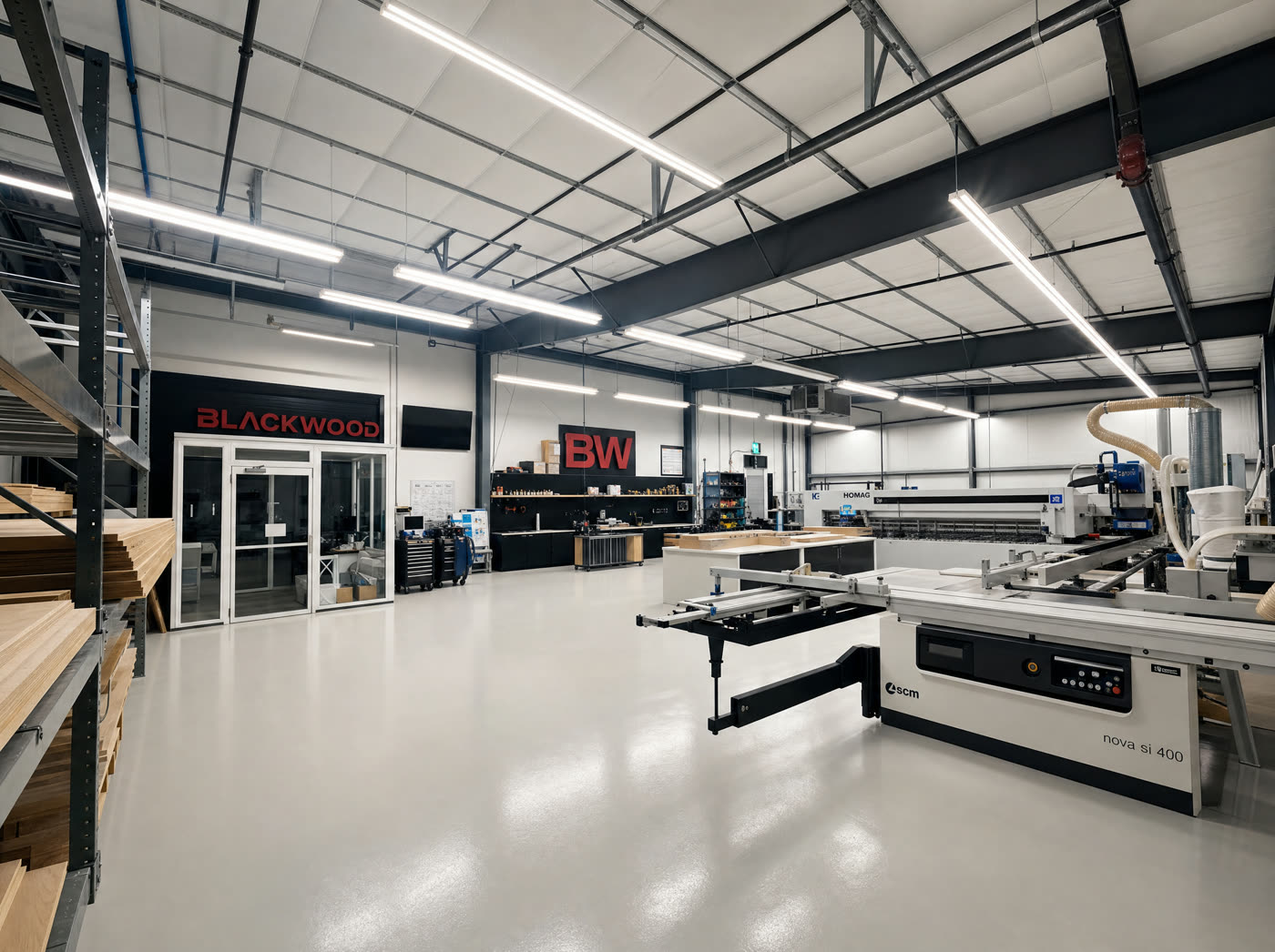 Inside the Blackwood workshop with professional woodworking machinery